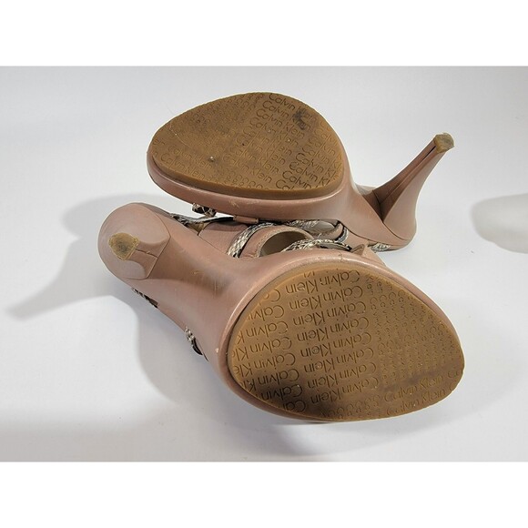 Calvin Klein Women's Size 8.5 Gene Calf Python Print High Heel Pumps Platforms - Picture 8 of 8